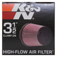 K&N Universal Rubber Filter 3 1/2inch ID FLG / 6inch Base / 4-5/8inch Top / 6inch Height - Racecraft Industries