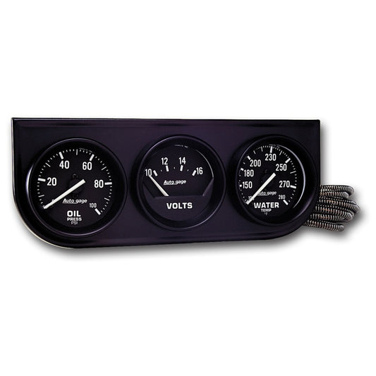 Autometer AutoGage 3-Gauge Console 52.4mm Mech 0-100 PSI Oil Press/ 10-16 V / 130-280 Deg Water Temp - Racecraft Industries