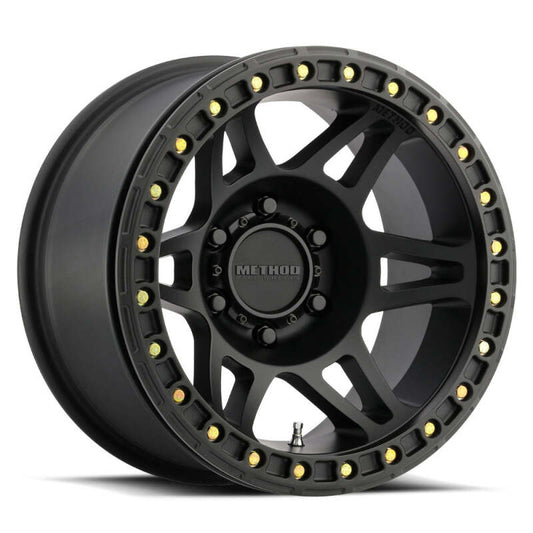 Method MR106 Beadlock 17x9 -44mm Offset 8x6.5 130.81mm CB Matte Black w/BH-H36125 Wheel - Racecraft Industries