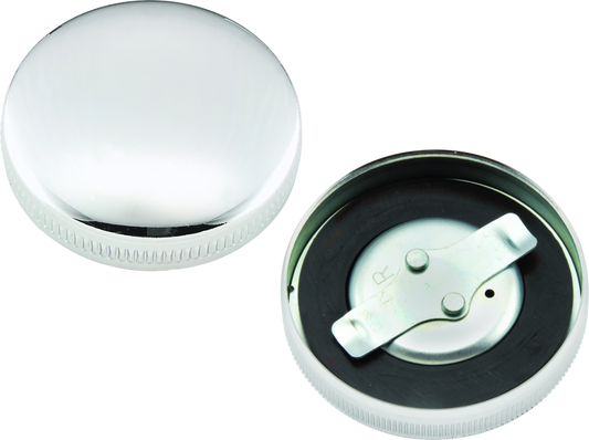 Bikers Choice 36-E73 Chrome Early Nonvent Gas Cap Fatbob Tank Left Side Replaces H-D 61103-65 - Racecraft Industries