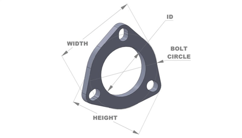 Vibrant 3-Bolt T304 SS Exhaust Flanges (3in I.D.) - 5 Flange Bulk Pack - Racecraft Industries