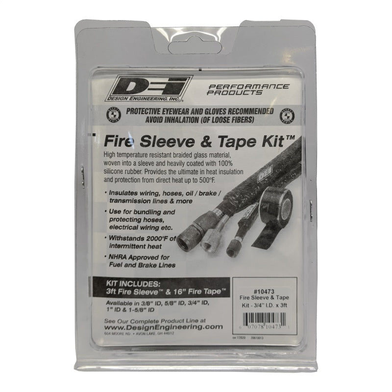 DEI Fire Sleeve and Tape Kit 3/4in I.D. x 3ft - Racecraft Industries