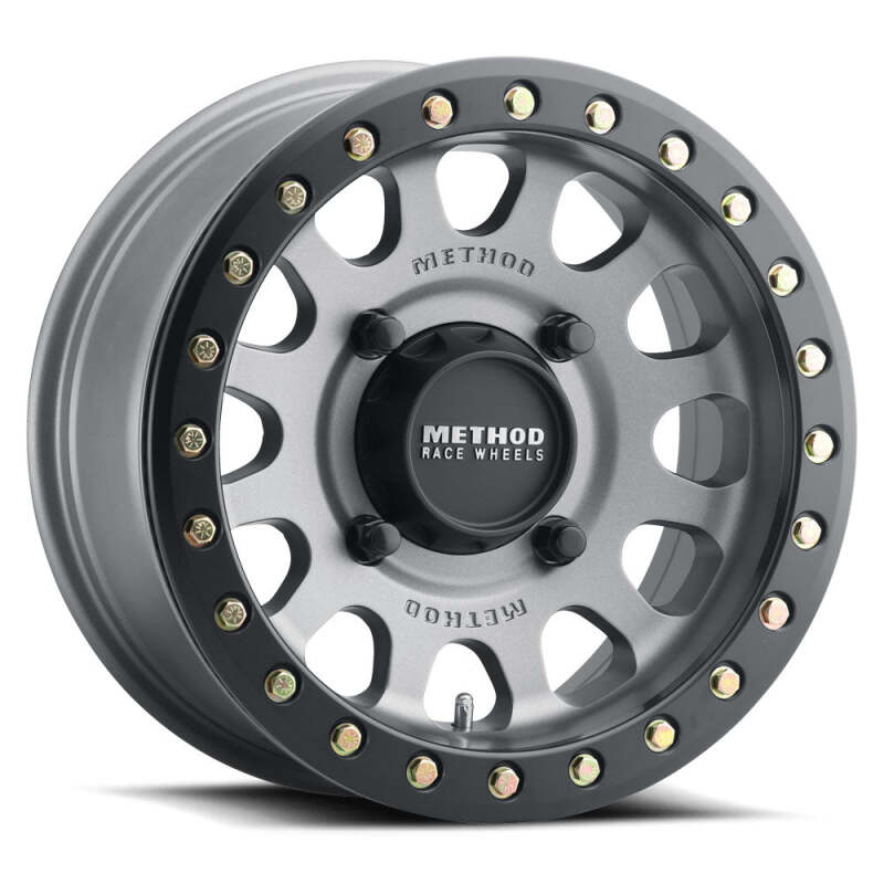 Method MR401 UTV Beadlock 15x7 / 5+2/38mm Offset / 4x156 / 132mm CB Titanium Wheel- Matte Black Ring - Racecraft Industries