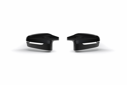 Akrapovic 2021+ BMW (G87) M2, (G80) M3 &amp; (G82) M4 Mirror Cap Set- Gloss Carbon - Racecraft Industries
