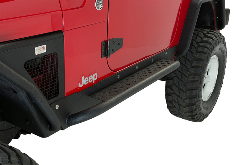 Fishbone Offroad 97-06 Jeep Wrangler TJ Steel Rock Slider - Black Textured Powdercoat - Racecraft Industries